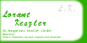lorant keszler business card