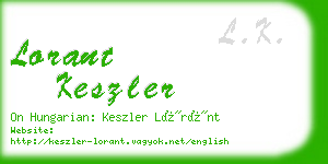 lorant keszler business card